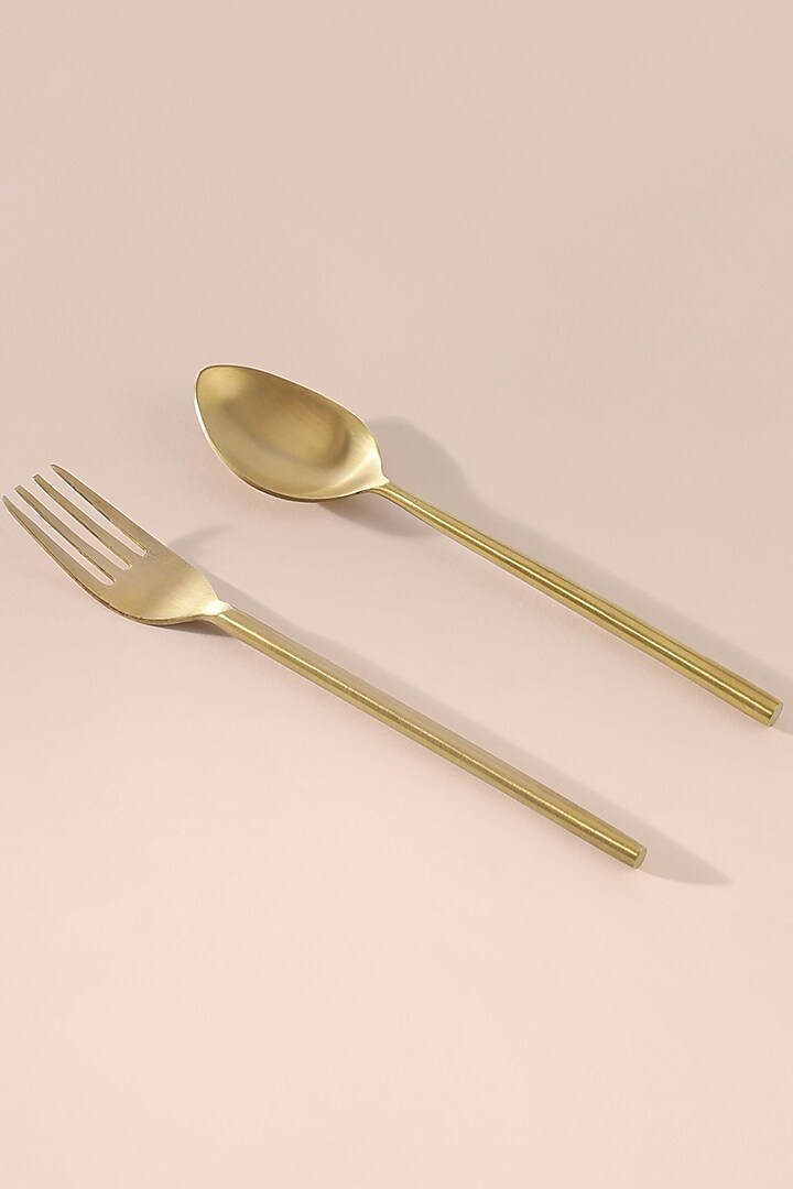 Gold Brass Cutlery Set by Table Manners