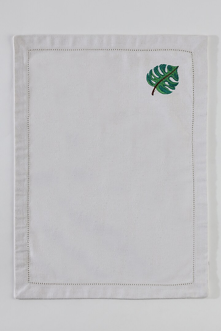 Off-White & Green Cloth Placements Set by Table Manners at Pernia's Pop Up Shop