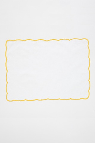 White & Yellow Cloth Napkin Set by Table Manners