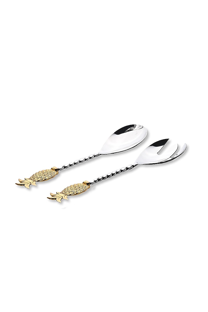 Gold & Silver Stainless Steel Spoon Set by Table Manners