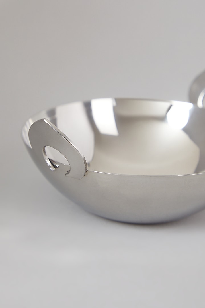 Silver Stainless Steel Mini Kadhai (Set of 6) by Table Manners at Pernia's Pop Up Shop