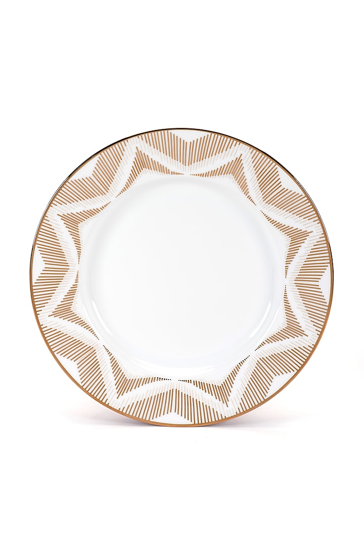 White & Gold Bone China Dinner Plate by Table Manners at Pernia's Pop Up Shop