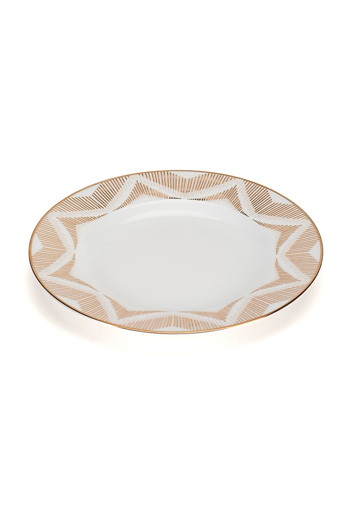 White & Gold Bone China Dinner Plate by Table Manners at Pernia's Pop Up Shop