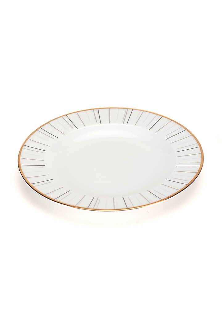 White & Gold Bone China Dinner Plate by Table Manners at Pernia's Pop Up Shop