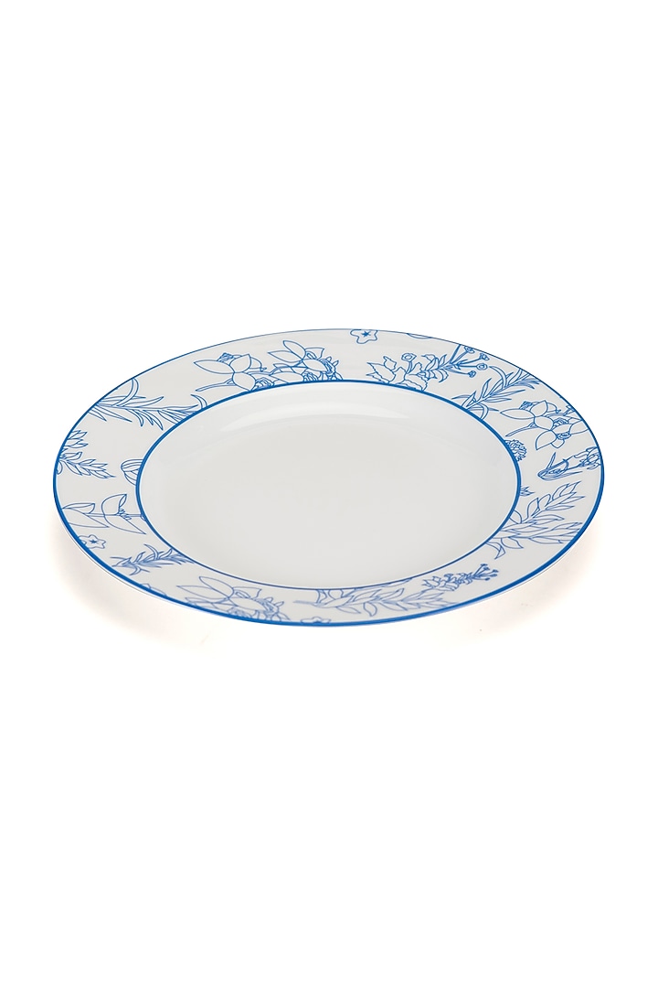 White & Blue Bone China Dinner Plate by Table Manners at Pernia's Pop Up Shop