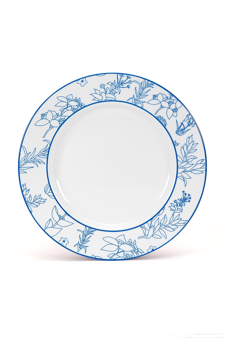 White & Blue Bone China Dinner Plate by Table Manners at Pernia's Pop Up Shop