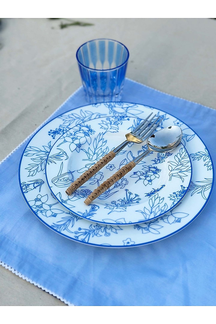 White & Blue Bone China Dinner Plate by Table Manners at Pernia's Pop Up Shop