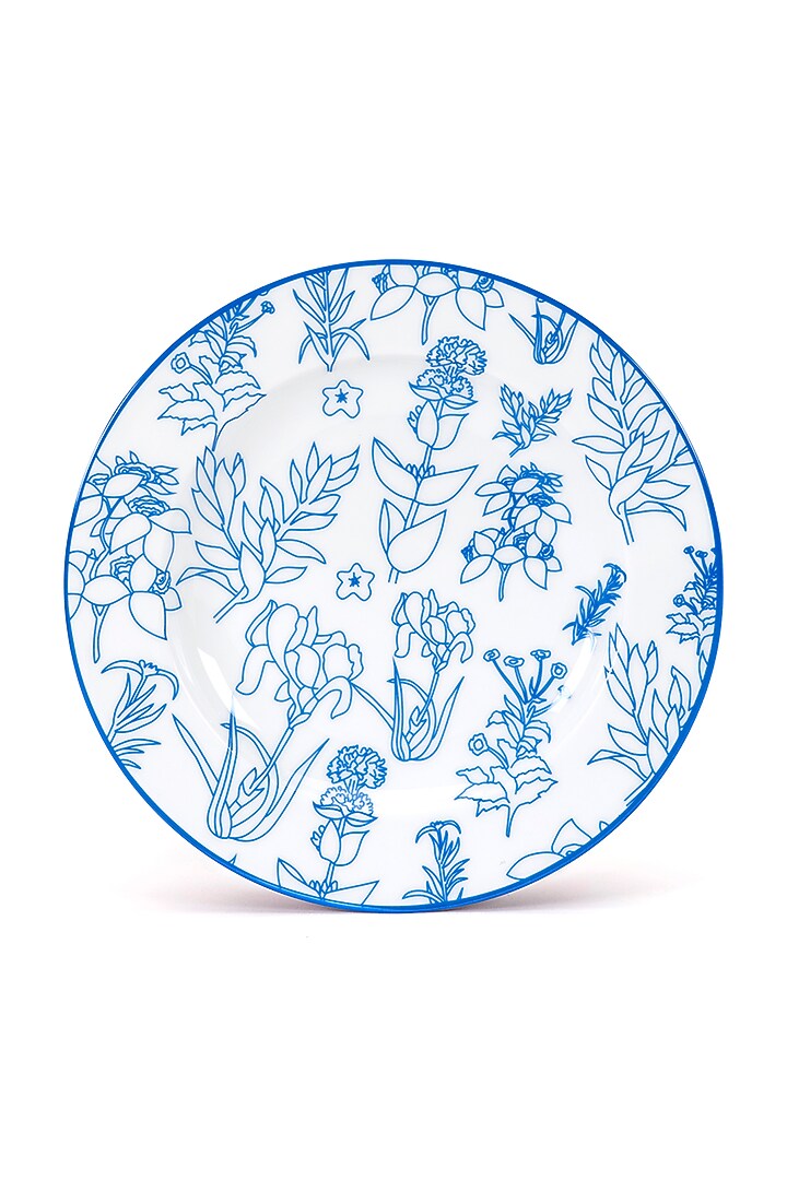 White & Blue Bone China Dinner Plate by Table Manners at Pernia's Pop Up Shop
