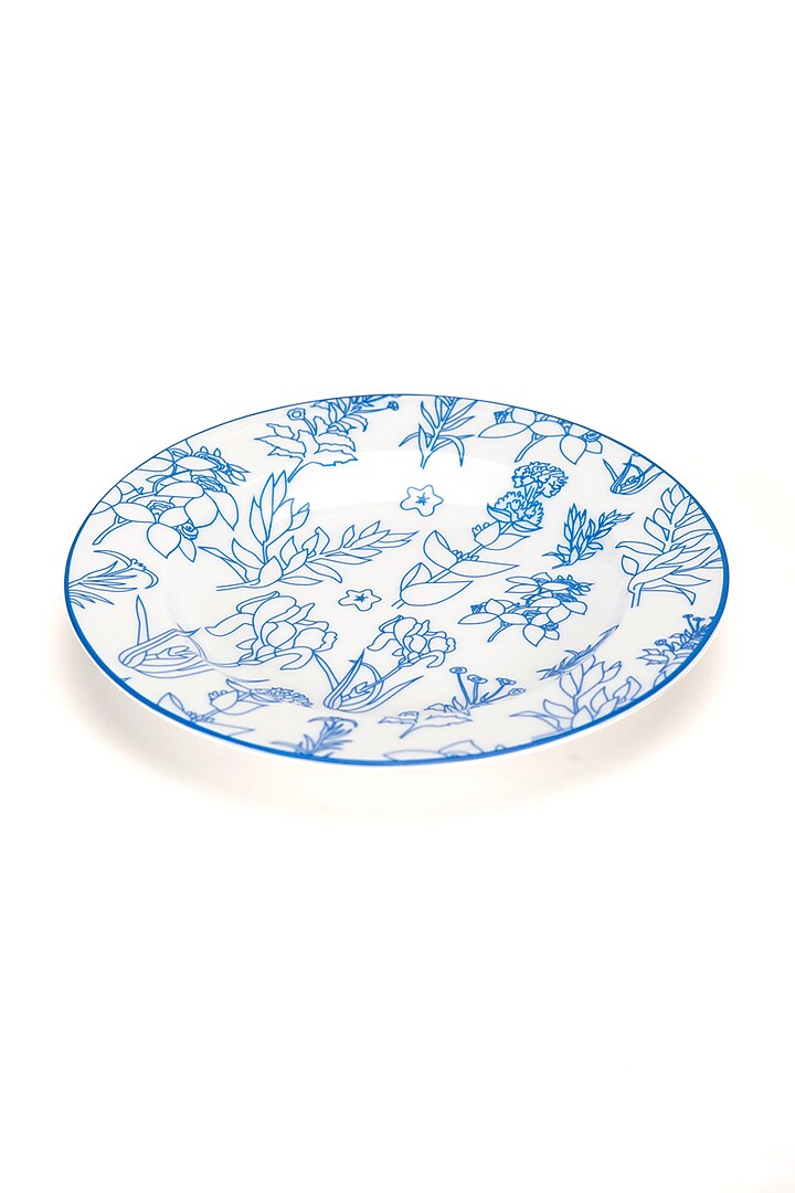 White & Blue Bone China Dinner Plate by Table Manners at Pernia's Pop Up Shop
