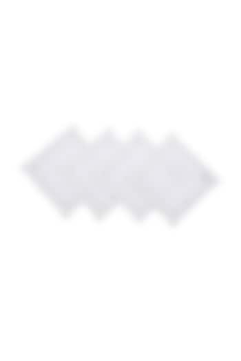 White Linen Polka Dot Cocktail Napkin (Set Of 4) by Table Manners