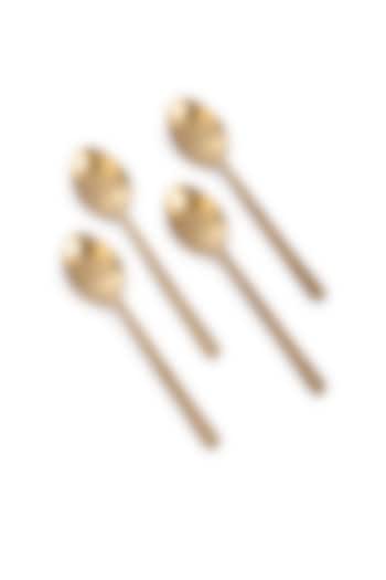 Brass Gold Stainless Steel & Brass PVD Dinner Spoon (Set Of 4) by Table Manners