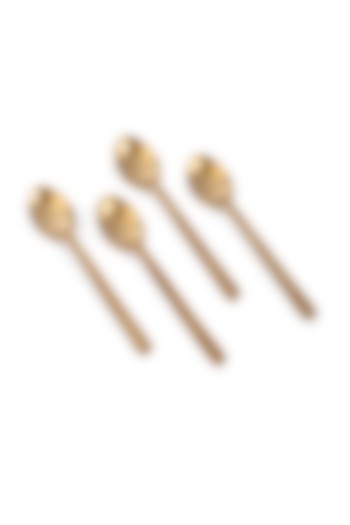 Brass Gold Stainless Steel & Brass PVD Dessert Spoon (Set Of 4) by Table Manners