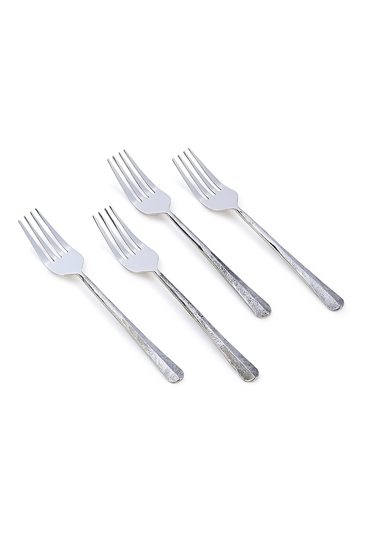 Silver Stainless Steel Dinner Fork (Set Of 4) by Table Manners