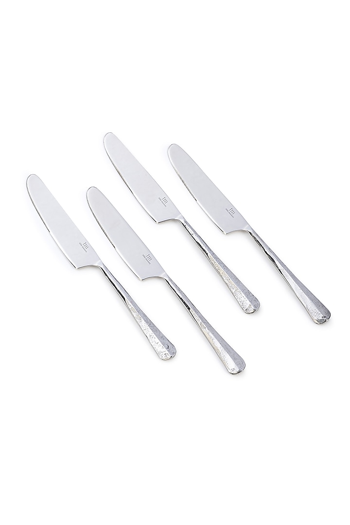 Silver Stainless Steel Knife (Set Of 4) by Table Manners