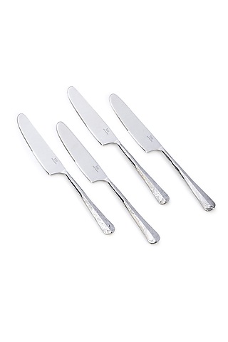 Silver Stainless Steel Knife (Set Of 4) by Table Manners