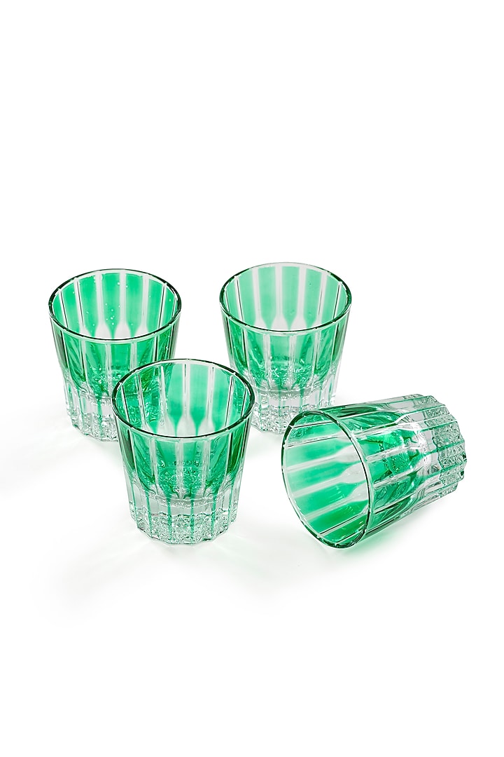 Green Crystal Whiskey Glass (Set Of 4) by Table Manners