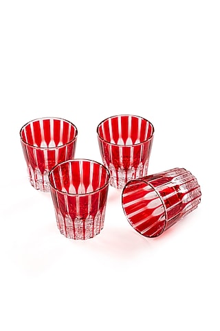 Red Crystal Whiskey Glass (Set Of 4) by Table Manners