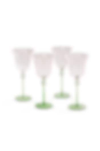 Pink & Green Wine Glasses (Set of 4) by Table Manners