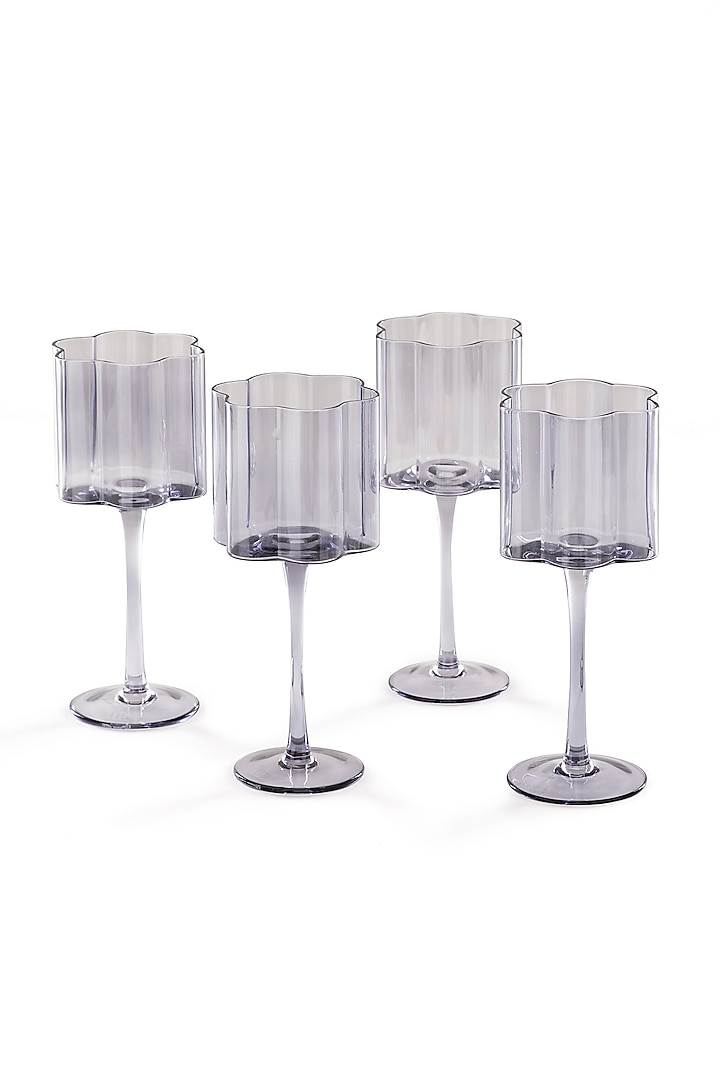 Grey Wine Glasses (Set of 4) by Table Manners