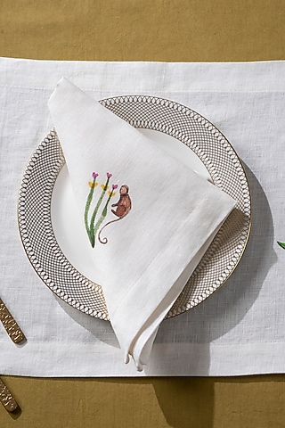 Off-White Linen Table Napkin by Table Manners