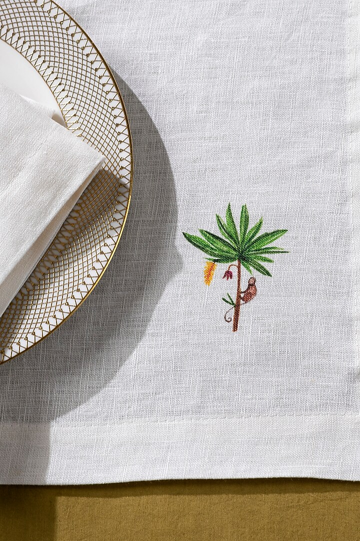 Off-White Linen Placemat by Table Manners at Pernia's Pop Up Shop
