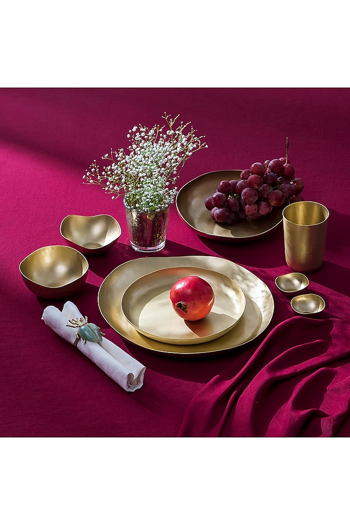Matte Brass Dinner Set Of 7 by Table Manners