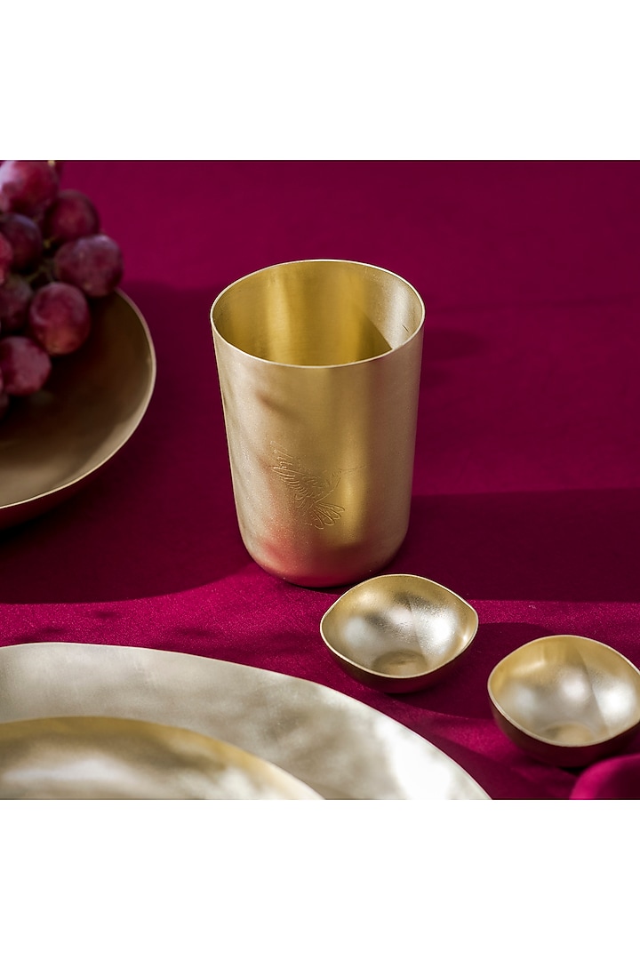 Matte Brass Dinner Set Of 7 by Table Manners at Pernia's Pop Up Shop