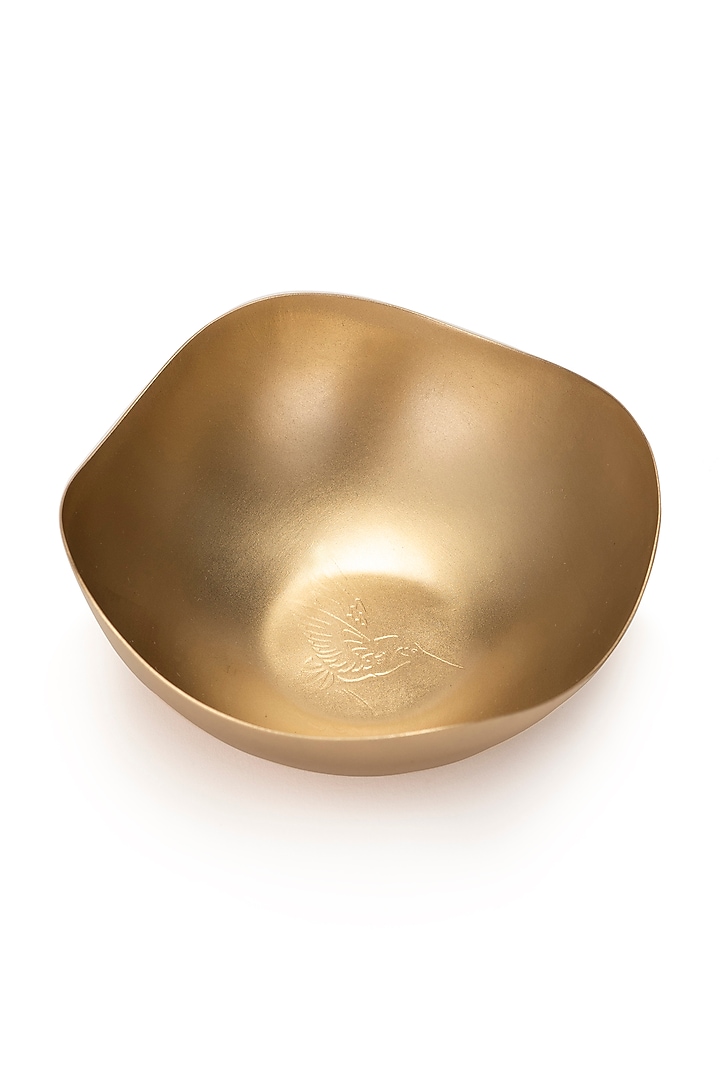 Matte Brass Handcrafted Deep Bowl by Table Manners at Pernia's Pop Up Shop