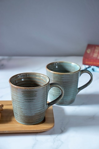 Dove Blue Ceramic Coffee Mugs (Set of 2) by The Table Fable