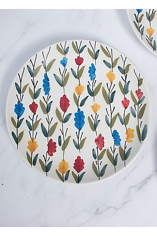 Multi-Colored Floral Quarter Plates (Set of 2) by The Table Fable