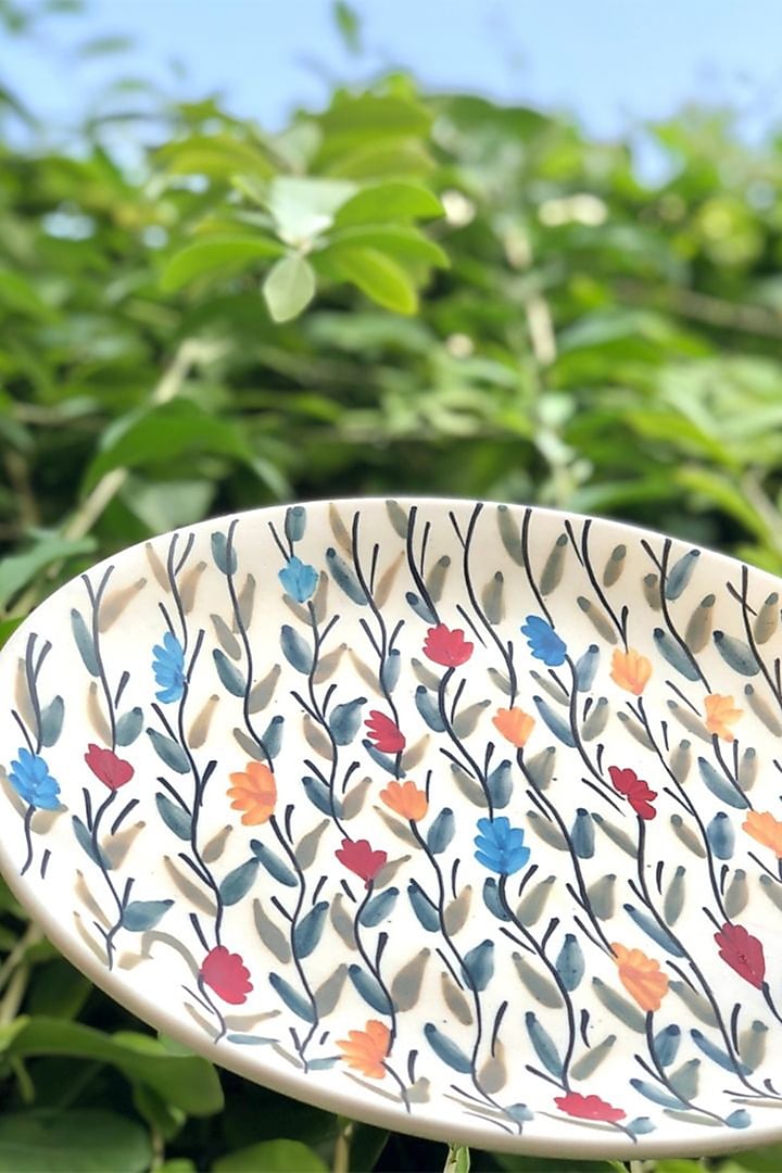 Multi-Colored Floral Dinner Plates (Set of 2) by The Table Fable at Pernia's Pop Up Shop