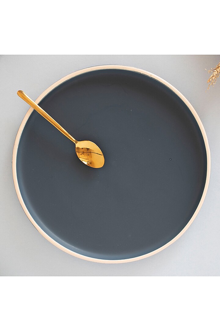 Indigo Ceramic Quarter Plates (Set of 2) by The Table Fable at Pernia's Pop Up Shop