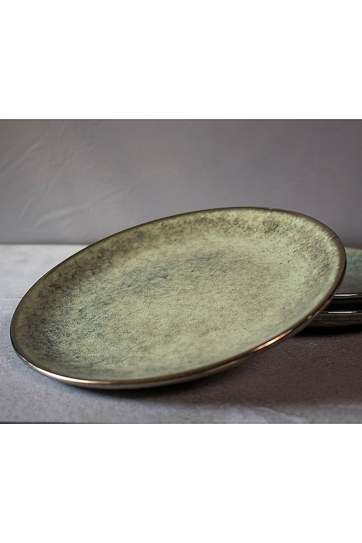 Olive Ceramic Dinner Plates (Set of 2) by The Table Fable at Pernia's Pop Up Shop