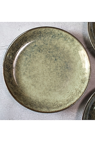 Olive Ceramic Quarter Plates (Set of 2) by The Table Fable
