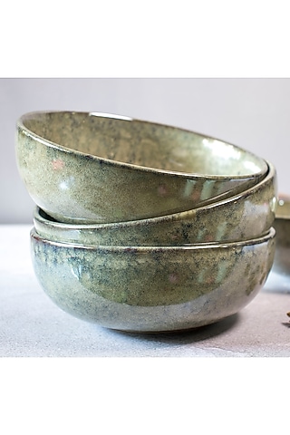 Olive Ceramic Serving Bowls (Set of 2) by The Table Fable