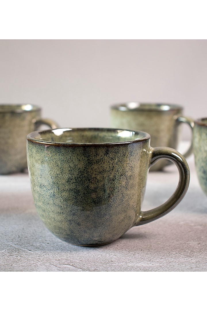 Olive Ceramic Mugs (Set of 2) by The Table Fable at Pernia's Pop Up Shop