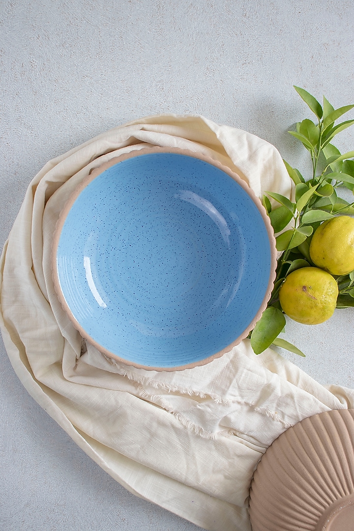 Blue & Brown Ceramic Serving Bowls (Set of 2) by The Table Fable at Pernia's Pop Up Shop