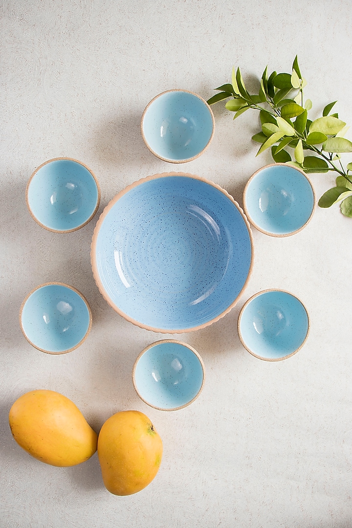 Blue & Brown Desert Set (Set of 7) by The Table Fable