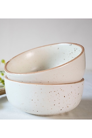 Ivory Ceramic Serving Bowls (Set of 2) by The Table Fable
