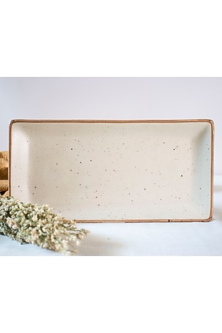 Ivory Ceramic Platter by The Table Fable