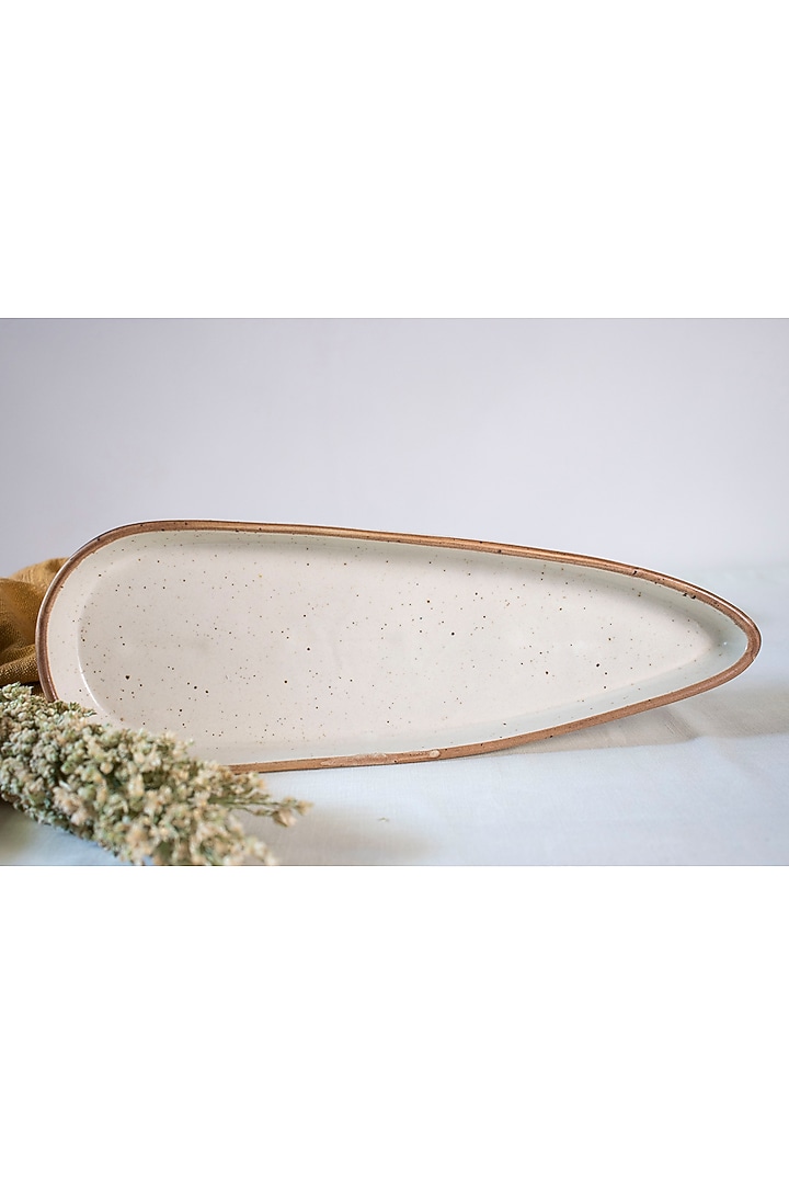Ivory Ceramic Leaf Platter by The Table Fable at Pernia's Pop Up Shop