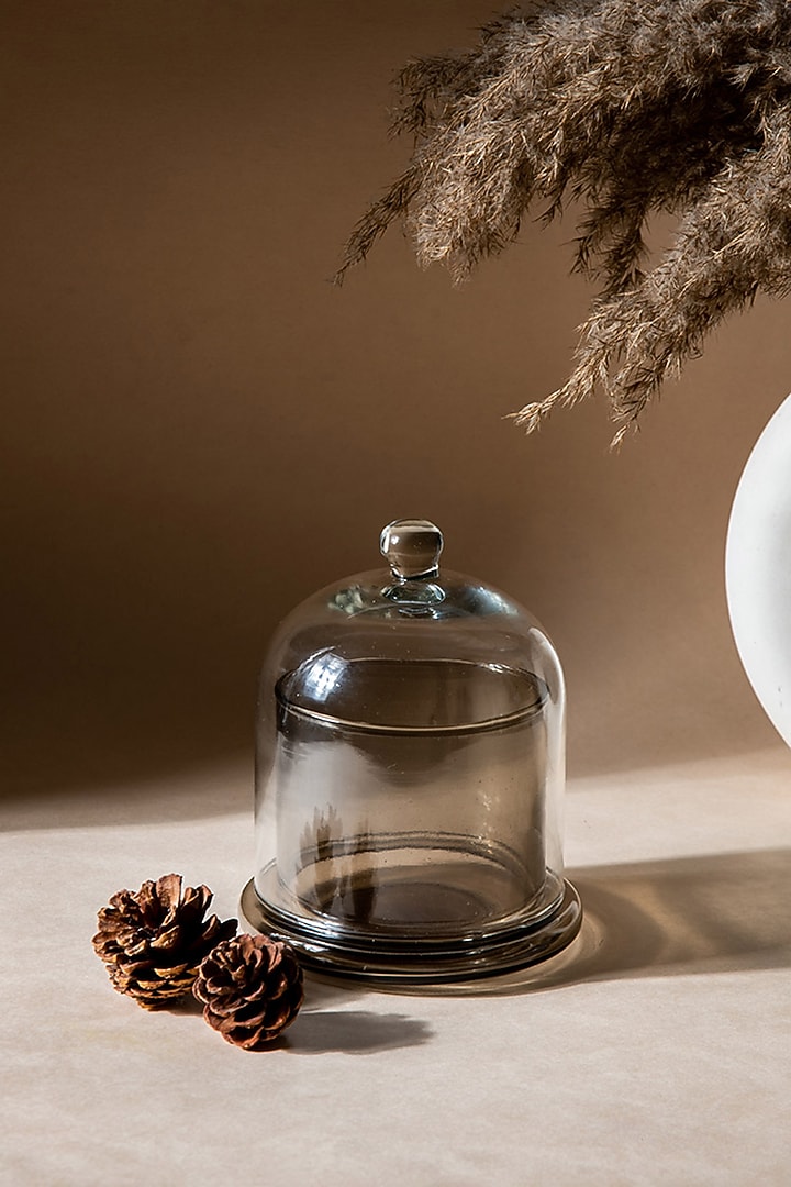 Black & Transparent Glass Bell Jar (Set of 3) by The Table Fable at Pernia's Pop Up Shop