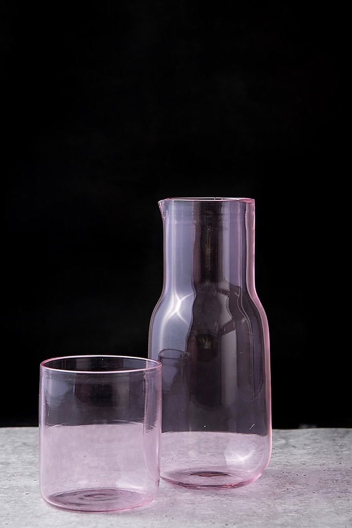 Pink Glass Eva Carafe Gift Box by The Table Fable at Pernia's Pop Up Shop
