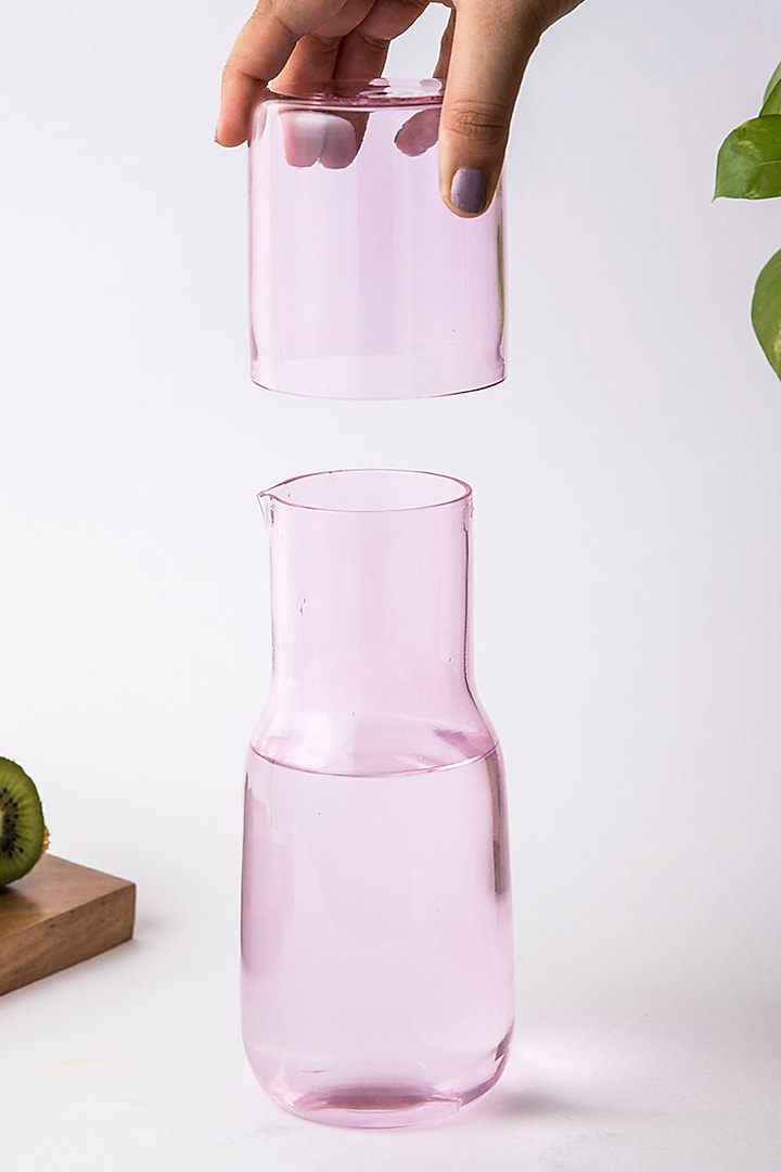 Pink Glass Eva Carafe Gift Box by The Table Fable at Pernia's Pop Up Shop