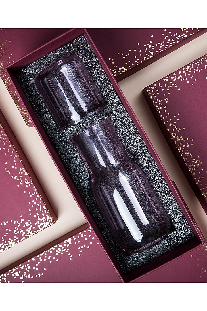 Pink Glass Eva Carafe Gift Box by The Table Fable at Pernia's Pop Up Shop