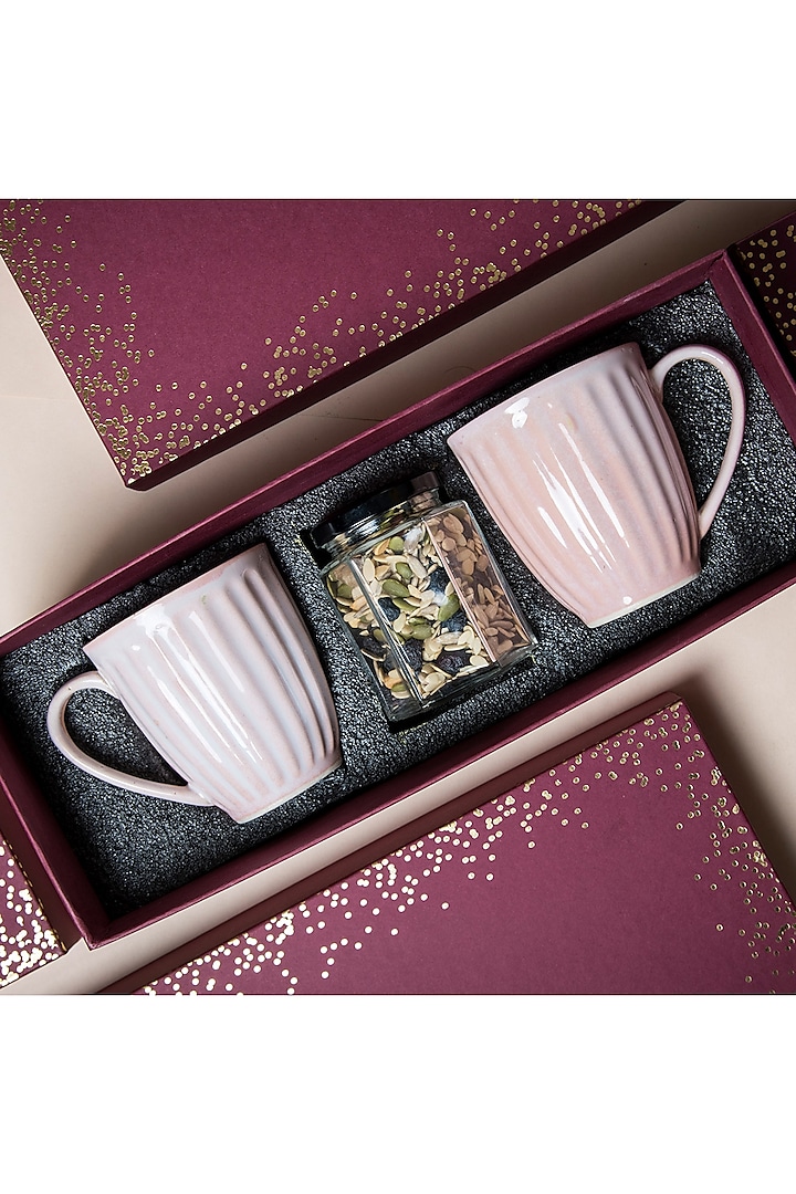 Blush Pink Stoneware Mugs Gift Box (Set of 3) by The Table Fable at Pernia's Pop Up Shop