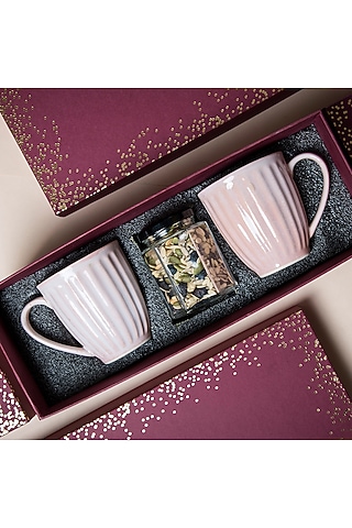 Blush Pink Stoneware Mugs Gift Box (Set of 3) by The Table Fable