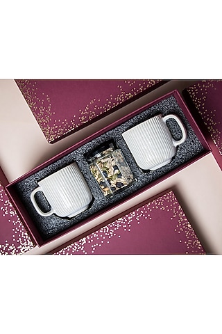 Ivory Stoneware Mugs Gift Box by The Table Fable