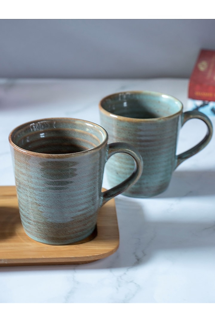 Dove Blue Ceramic Mugs Gift Box by The Table Fable at Pernia's Pop Up Shop