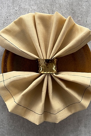 Golden Metal Cylinder Napkin Ring (Set of 4) by The Table Fable